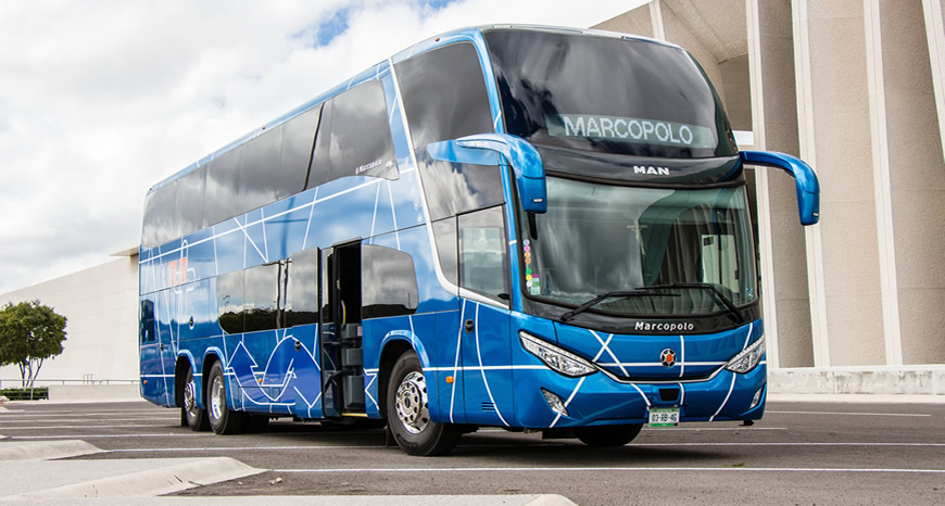 Renta de autobuses Marcopolo para viajes turísticos y de grupos
